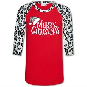 Merry Christmas Red and Black Women's Top